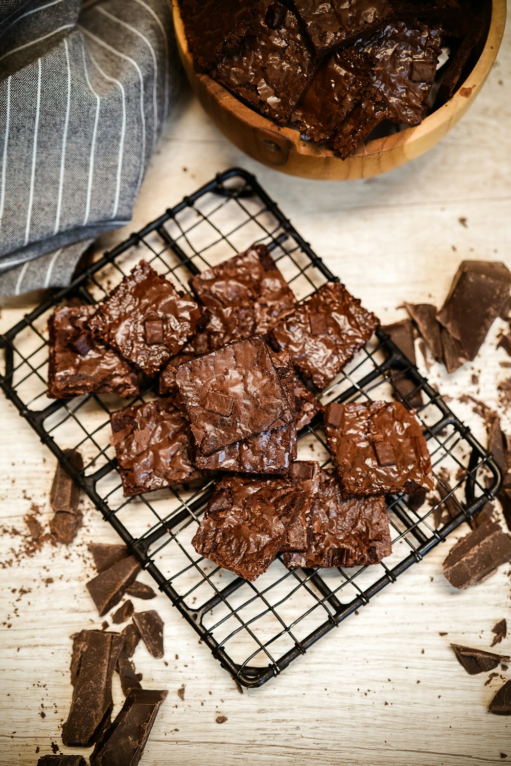 Brownies artesanais de puro chocolate meio amargo